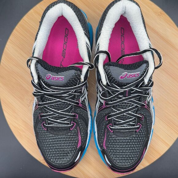 Asics Gel GT-2000 Black Magenta Blue White Running Shoes Women’s Sz 8 - Picture 9 of 10